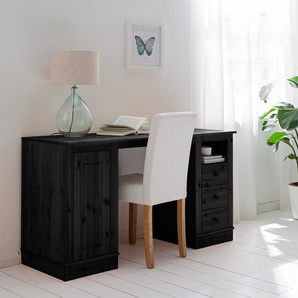 Massiver Schreibtisch 140 x 76 x 50cm Braun/Kiefer Havanna