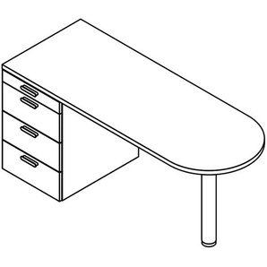 Schreibtisch  Maddox ¦ weiß ¦ Maße (cm): B: 156 H: 73 T: 61.0