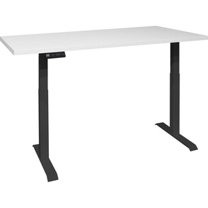 Schreibtisch MÄUSBACHER Big System Office Tische Gr. B: 120 cm, schwarz-weiß (schwarz matt, weiß matt lack, schwarz lack) Schreibtische