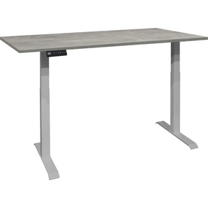 Schreibtisch MÄUSBACHER Big System Office Tische Gr. B: 120 cm, silberfarben (silber, beton, silber, beton) Schreibtische