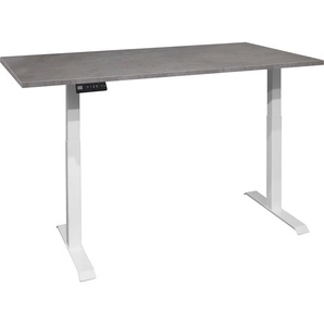 Schreibtisch MÄUSBACHER Big System Office Tische Gr. B: 120 cm, weiß (weiß matt, graphit, graphit) Schreibtische Breite 120 cm, elektrisch höhenverstellbar