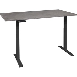 Schreibtisch MÄUSBACHER Big System Office Tische Gr. B: 140 cm, grau (schwarz matt, graphit, schwarz graphit) Schreibtische Breite 140 cm, elektrisch höhenverstellbar