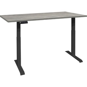 Schreibtisch MÄUSBACHER Big System Office Tische Gr. B: 160 cm, grau (schwarz matt, beton, schwarz beton) Schreibtische Breite 160 cm, elektrisch höhenverstellbar