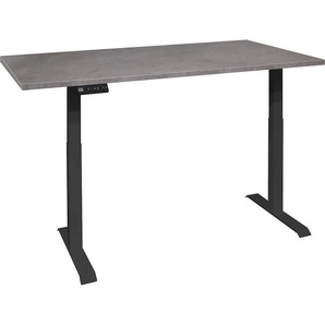 Schreibtisch MÄUSBACHER Big System Office Tische Gr. B: 160 cm, grau (schwarz matt, graphit, schwarz graphit) Schreibtische Breite 160 cm, elektrisch höhenverstellbar