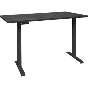 Schreibtisch MÄUSBACHER Big System Office Tische Gr. B: 160 cm, schwarz (schwarz matt, schwarzstahl, schwarzstahl) Schreibtische Breite 160 cm, elektrisch höhenverstellbar