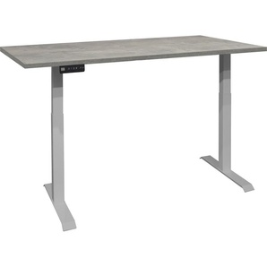 Schreibtisch MÄUSBACHER Big System Office Tische Gr. B: 160 cm, silberfarben (silber, beton, silber, beton) Schreibtische Breite 160 cm, elektrisch höhenverstellbar