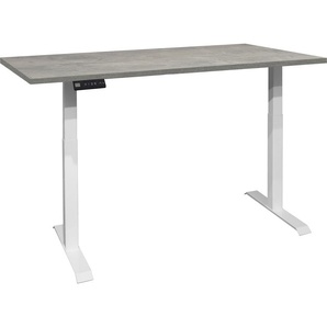 Schreibtisch MÄUSBACHER Big System Office Tische Gr. B: 180 cm, grau (weiß matt, beton, weiß beton) Schreibtische Breite 180 cm, elektrisch höhenverstellbar