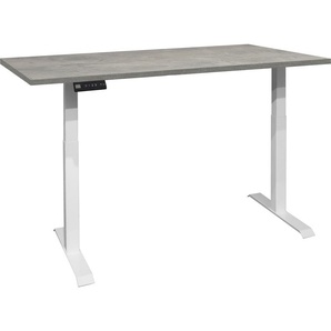Schreibtisch MÄUSBACHER Big System Office Tische Gr. höhenverstellbar, grau (weiß matt, beton, weiß beton) Schreibtische Breite 160 cm, elektrisch höhenverstellbar