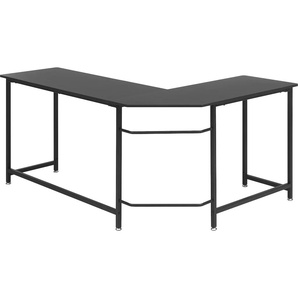 Schreibtisch MCA FURNITURE Maletto Tische Gr. B/H/T: 168 cm x 76 cm x 129 cm, schwarz (schwarz, schwarz, schwarz) Schreibtische Eckschreibtisch, Belastbar bis 40 kg