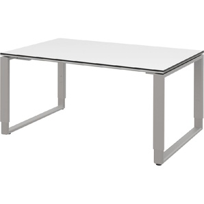 Schreibtisch Objekt Plus, weiß matt, Füße alu, ca. 120 cm