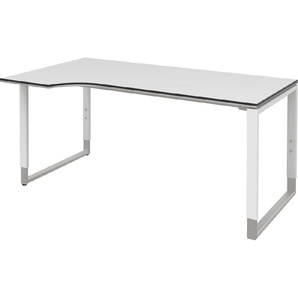 Schreibtisch Objekt Plus, weiß matt, links, Füße weiß/alu, ca. 200 cm