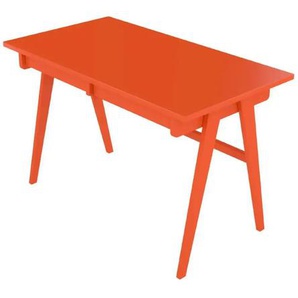 Schreibtisch - orange - Materialmix - 120 cm - 75,5 cm | Möbel Kraft