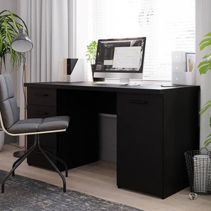 Schreibtisch Orccon 145 x 76 x 60cm Schwarz/Schwarz