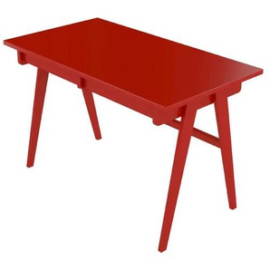 Schreibtisch - rot - Materialmix - 120 cm - 75,5 cm | Möbel Kraft