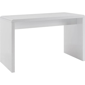 Schreibtisch SALESFEVER Tische Gr. B/H/T: 120 cm x 75 cm x 60 cm, 120 x 60 cm-Weiß hochglanz lackiert, weiß (weiß, weiß, weiß) Schreibtische Weiß hochglanz lackiert