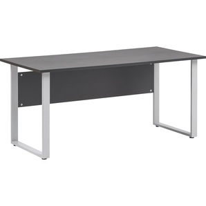 Schreibtisch SCHILDMEYER Serie 1500, grau (anthrazit, silber, anthrazit), B:160cm H:73,2cm T:75cm, Tische