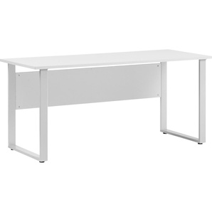 Schreibtisch SCHILDMEYER Serie 1500, grau (lichtgrau, silber, lichtgrau), B:160cm H:73,2cm T:75cm, Tische