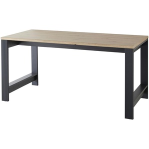 Schreibtisch - schwarz - Materialmix - 160 cm - 76 cm - 80 cm | Möbel Kraft