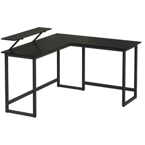 Schreibtisch - schwarz - Materialmix - 140 cm - 76 cm | Möbel Kraft