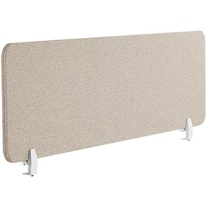 Schreibtisch Trennwand Beige Stoff PET Kunststoff 130 x 40 cm zum Aufstellen Klemmen Schallschutz Sichtschutz Pinnwand Büro Home Office