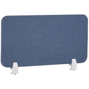 Schreibtisch Trennwand Blau Polster PET Kunststoff 80 x 40 cm zum Aufstellen Klemmen Schallschutz Sichtschutz Pinnwand Büro Home Office
