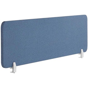 Schreibtisch Trennwand Blau Stoff PET Kunststoff 160 x 40 cm zum Aufstellen Klemmen Schallschutz Sichtschutz Pinnwand Büro Home Office