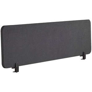 Schreibtisch Trennwand Dunkelgrau Stoff PET Kunststoff 180 x 40 cm zum Aufstellen Klemmen Schallschutz Sichtschutz Pinnwand Büro Home Office