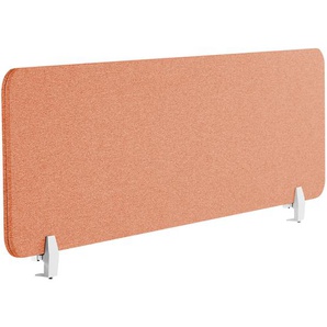 Schreibtisch Trennwand Hellrot Stoff PET Kunststoff 130 x 40 cm zum Aufstellen Klemmen Schallschutz Sichtschutz Pinnwand Büro Home Office
