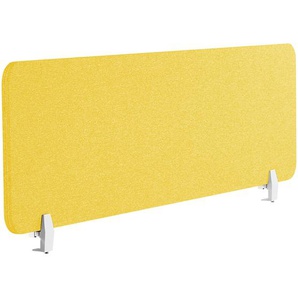 Schreibtisch Trennwand Senfgelb Stoff PET Kunststoff 130 x 40 cm zum Aufstellen Klemmen Schallschutz Sichtschutz Pinnwand Büro Home Office
