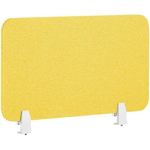 Schreibtisch Trennwand Senfgelb Stoff PET Kunststoff 72 x 40 cm zum Aufstellen Klemmen Schallschutz Sichtschutz Pinnwand Büro Home Office