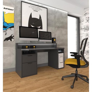 Gaming Tisch Trent III 160 x 91 x 72cm ohne Beleuchtung Schwarz/Matt Schwarz