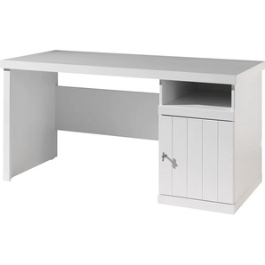 Schreibtisch VIPACK Robin Tische Gr. B/H/T: 150 cm x 76 cm x 70 cm, weiß Schreibtische mit großer Arbeitsfläche und Stauraum hinter der Tür