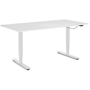 Schreibtisch W-Life E-Table Wagner Gestell Stahl weiß, Designer Peter Wagner, 59-125 cm. Tischplatte 2.2x180x80 cm
