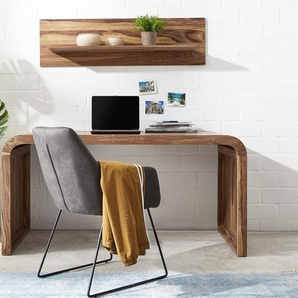 Schreibtisch Wally 160x75 cm Sheesham Natur Massivholz, Schreibtische