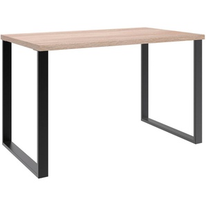 Schreibtisch WIMEX Home Desk Tische Gr. B/H/T: 120 cm x 75 cm x 70 cm, schwarz (schwarz, eich, schwarz, eiche sägerau nachbildung) Schreibtische Mit Metallkufen, in 3 Breiten