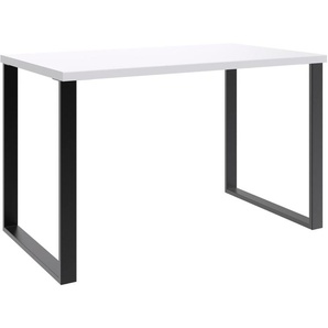 Schreibtisch WIMEX Home Desk Tische Gr. B/H/T: 120 cm x 75 cm x 70 cm, schwarz (schwarz, weiß, schwarz, weiß) Schreibtische Mit Metallkufen, in 3 Breiten