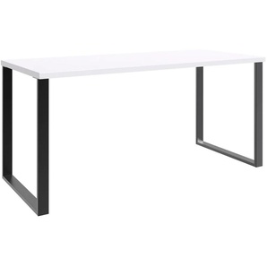 Schreibtisch WIMEX Home Desk Tische Gr. B/H/T: 159 cm x 75 cm x 70 cm, schwarz (schwarz, weiß, schwarz, weiß) Schreibtische Mit Metallkufen, in 3 Breiten