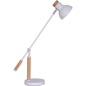 Schreibtischlampe SALESFEVER Matilda Lampen Gr. 1 flammig, Ø 14 cm Höhe: 34 cm, weiß (weiß, natur) Schreibtischlampen