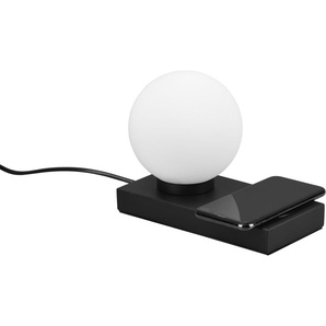 Schreibtischlampe TRIO LEUCHTEN Chloe Lampen Gr. 1 flammig, Höhe: 15,0 cm, schwarz (schwarz matt) Schreibtischlampen Touch-Tischleuchte mit induktiver Ladestation, exkl 1xE14 max 40W