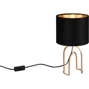 Schreibtischlampe TRIO LEUCHTEN Grace Lampen Gr. 1 flammig, Ø 18,0 cm Höhe: 33,5 cm, goldfarben Schreibtischlampen Design Deko Tischleuchte, Samtschirm Schnurschalter exkl 1xE14 max 40W