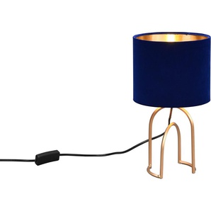Schreibtischlampe TRIO LEUCHTEN Grace Lampen Gr. 1 flammig, Ø 18,0 cm Höhe: 33,5 cm, goldfarben Schreibtischlampen Design Deko Tischleuchte, Samtschirm Schnurschalter exkl 1xE14 max 40W