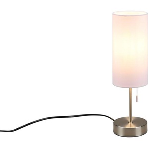 Schreibtischlampe TRIO LEUCHTEN Jaro Lampen Gr. 1 flammig, Ø 10,0 cm Höhe: 35,0 cm, grau (nickel) Schreibtischlampen Tischleuchte mit USB-C Ladeanschluss, Zugschalter, exkl 1xE27 max 25W