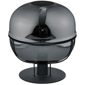 Schreibtischlampe TRIO LEUCHTEN Lorena Lampen Gr. 1 flammig, Ø 28,5 cm Höhe: 30,5 cm, schwarz (schwarz matt) Schreibtischlampen Tischleuchte mit Glasschirm Chrom Schnurschalter, exkl 1xE27 (max 40W)