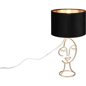 Schreibtischlampe TRIO LEUCHTEN Mary Lampen Gr. 1 flammig, Ø 24,0 cm Höhe: 45,5 cm, goldfarben Schreibtischlampen Deko Tischleuchte Gesicht Schnurschalter exkl 1xE27 max 60W Höhe 45cm