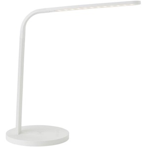 Schreibtischleuchte Idelle , Weiß , Kunststoff , 36x38 cm , drehbar, schwenkbar, Touch (on/off), kabelloses Laden, Handyladefunktion , Lampen & Leuchten, Innenbeleuchtung, Tischlampen, Schreibtischlampen