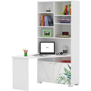 Schreibtischregal - weiß - Materialmix - 99,6 cm - 200 cm - 133 cm | Möbel Kraft