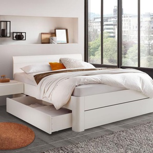 Schubkasten-Doppelbett Alfeo, Buche weiß, 140x220 cm
