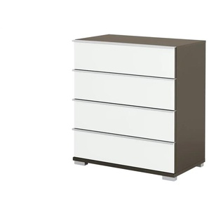 Schubkastenkommode Beda - weiß - Materialmix - 75 cm - 82 cm - cm 42,0 | Möbel Kraft