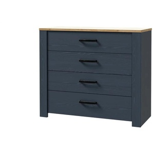 Schubkastenkommode - blau - Materialmix - 102 cm - 87 cm - cm 42,0 | Möbel Kraft