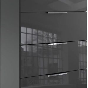 Schubkastenkommode FRESH TO GO Level36 C Sideboards Gr. B/H/T: 54 cm x 84 cm x 41 cm, 4, grau (graphit, glas grey) Schubladenkommoden mit Glaselementen auf der Front, soft-close Funktion, 54cm breit